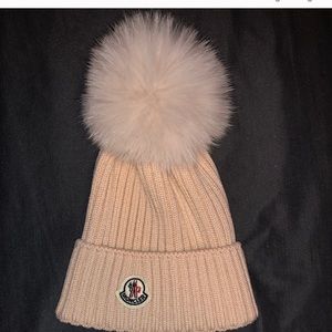 Authentic Moncler pink childs beanie/ hat Size S